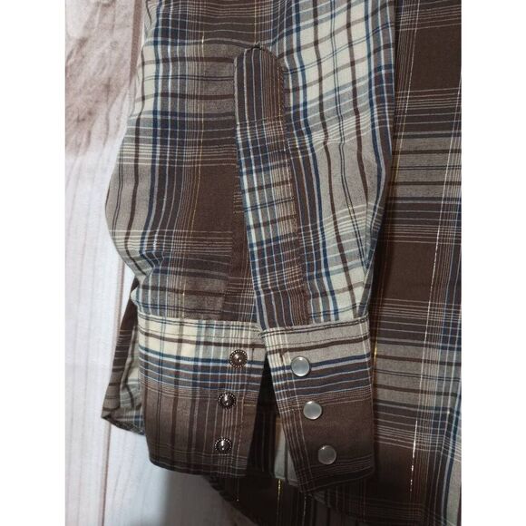 Ely Cattlemen Shirt Men's Extra Large Brown Pearl Snap Long Sleeve Western - Picture 4 of 8